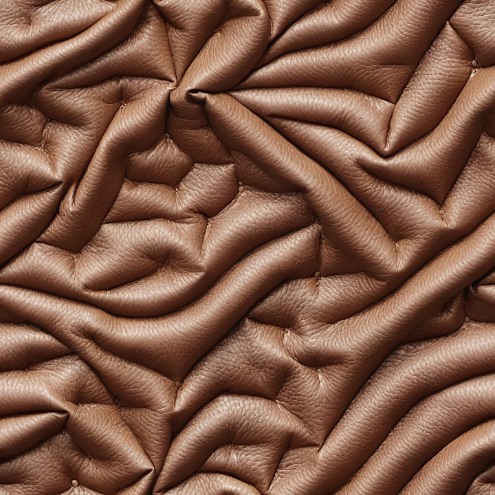 Of Wrinkled Brown Pebbled Leather With Deep Folds seamless PBR texture preview