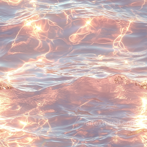 Water Texture Featuring Soft Waves and Golden Light Reflections seamless Water PBR texture