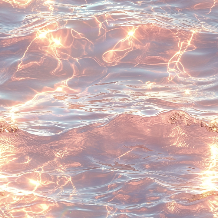 Water Featuring Soft Waves and Golden Light Reflections seamless PBR texture preview