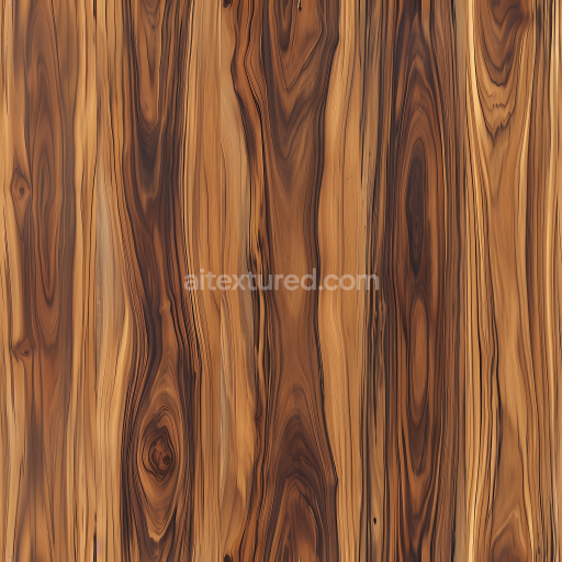 Seamless 3D Exotic Wood Plank PBR Texture with Bold Grain and Knots