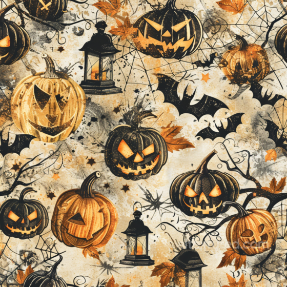 Featuring Vintage Halloween Pumpkins & Lanterns Vintage Halloween texture preview