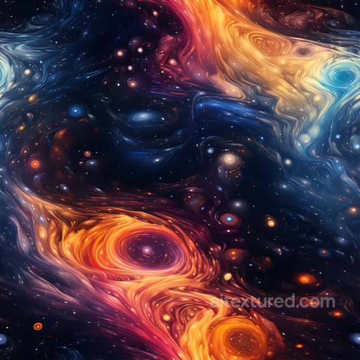 Galactic Nebula Texture with Flowing Cosmic Clouds and Starfields seamless Star, space, planets PBR texture