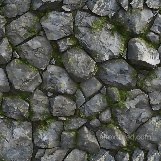Weathered Stone Wall PBR Texture with Realistic Moss and Cracks Stone texture preview