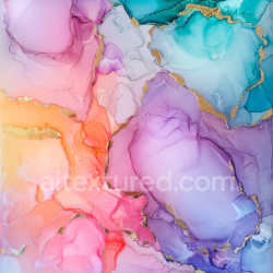 seamless Seamless 3D Alcohol Ink PBR Texture Featuring Pastel Fluid Swirls with Gold Veining texture 8k free download PBR