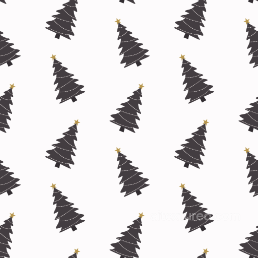 Featuring Stylized Black Christmas Trees with Gold Stars seamless All Christmas Digital paper PBR texture