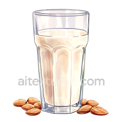 seamless Realistic Almond Milk Glass with Almonds Breakfast PNG Illustration texture 8k free download PBR