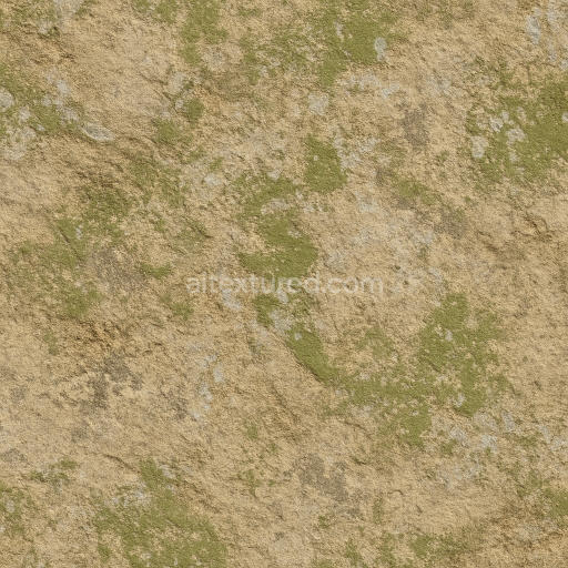 Seamless 3d texture pbr 8k rough sandstone surface with mossy stone natural look