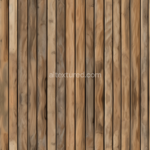 Seamless 3D Rustic Pine Wood Planks PBR Texture with Wavy Grain