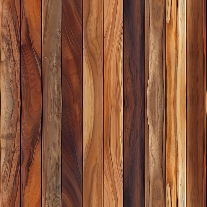 Natural Wood Planks with Varied Warm Grain seamless PBR texture preview