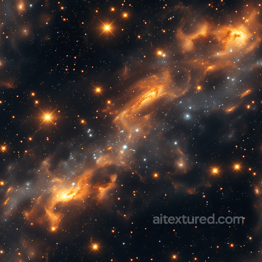 Space PBR Texture Featuring Glowing Nebula and Dense Starfield seamless Star, space, planets PBR texture