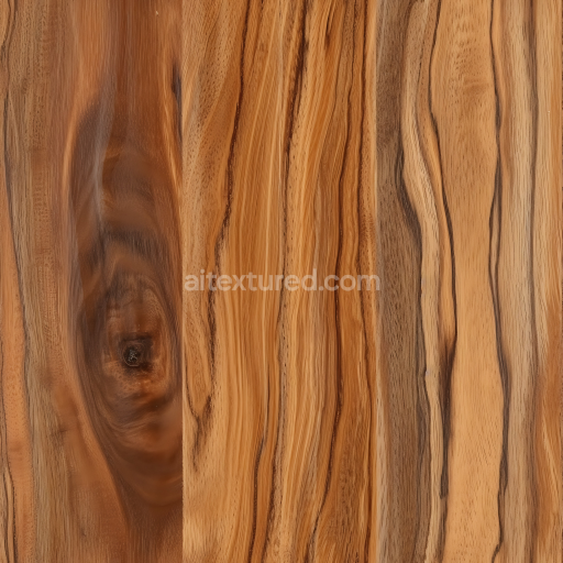 Preview — Seamless 3D Satin Teak Wood Planks PBR Texture with Distinctive Grain and Knots