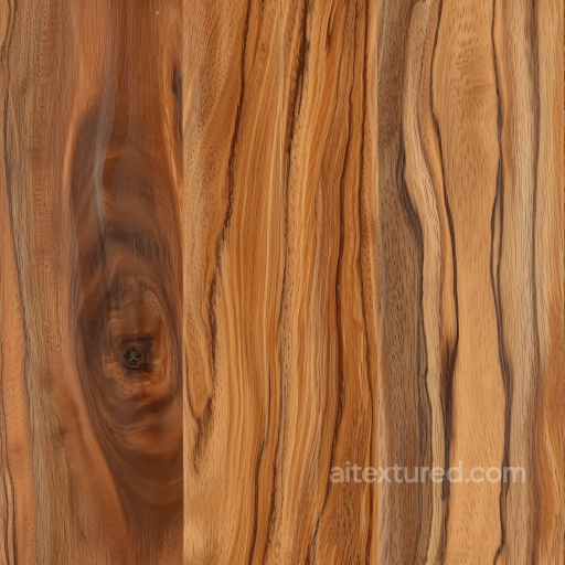 Satin Teak Wood Planks PBR Texture with Distinctive Grain and Knots seamless Wood PBR texture