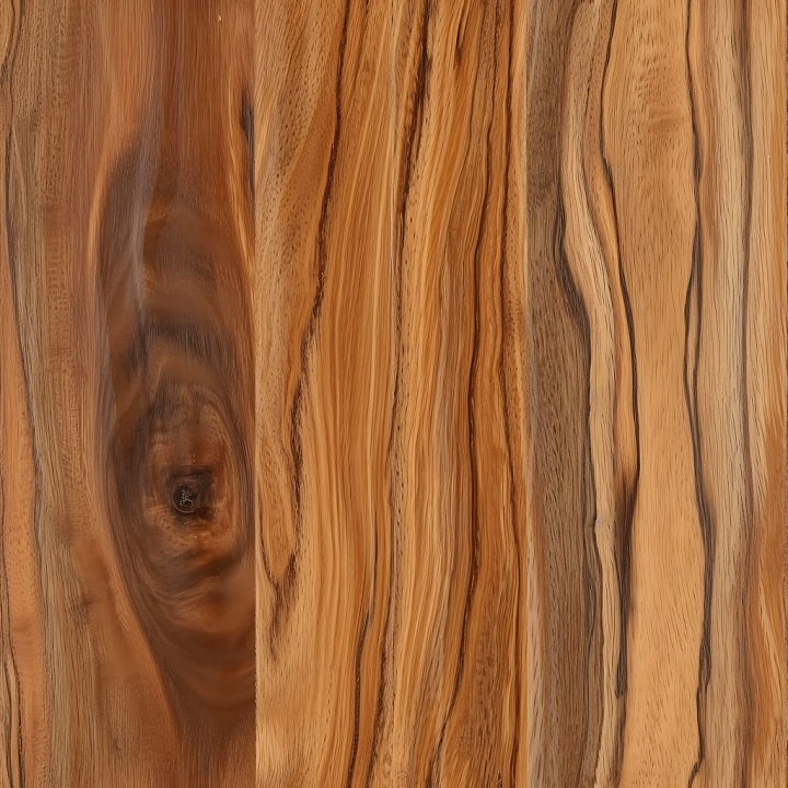 Satin Teak Wood Planks with Distinctive Grain and Knots seamless PBR texture preview