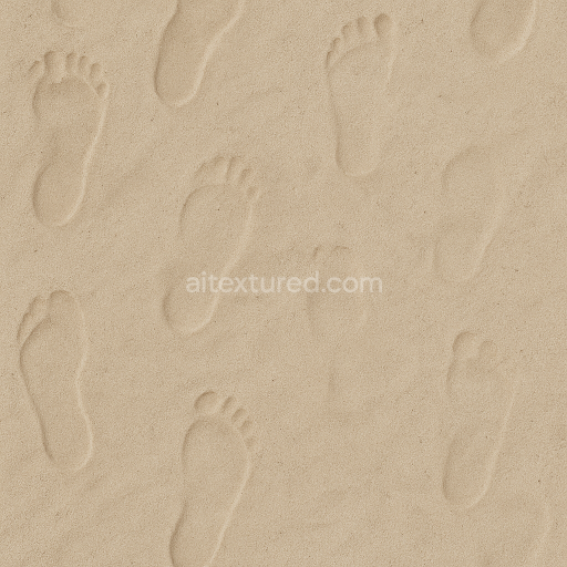 Seamless 8k PBR 3d Texture of Dry Sand Footprints with Footprint Erosion