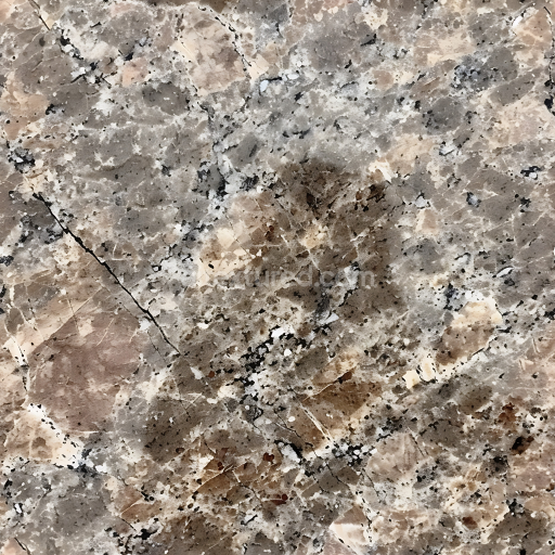 Preview — Seamless 3D Granitic Stone PBR Texture with Natural Veining and Mixed Earth Tones