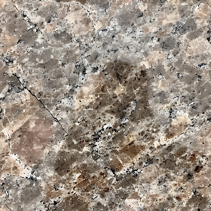 Granitic Stone with Natural Veining and Mixed Earth Tones seamless PBR texture preview