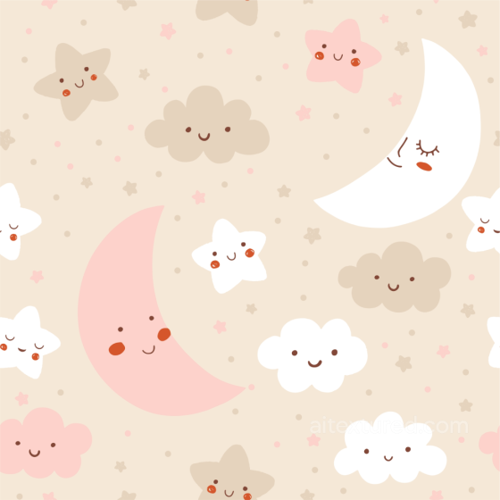 Of Cute Pastel Stars, Moons, And Clouds For Baby Girl Designs Baby girl texture preview