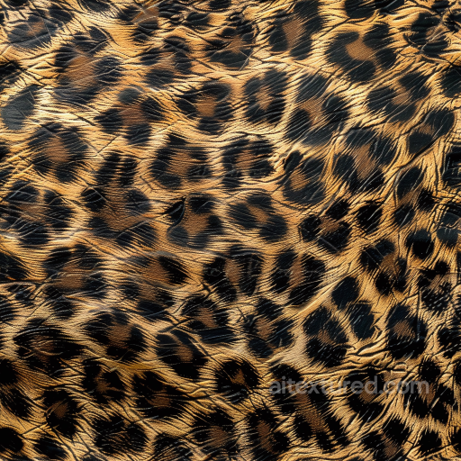 Leopard Print Crinkled Leather Texture with Glossy Finish seamless Leather PBR texture