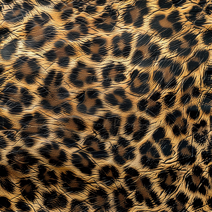 Leopard Print Crinkled Leather with Glossy Finish seamless PBR texture preview