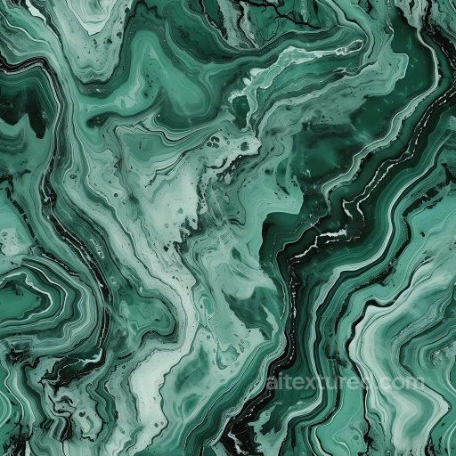 Jade Green Natural Marble PBR Texture with Flowing Vein Patterns seamless Marble PBR texture