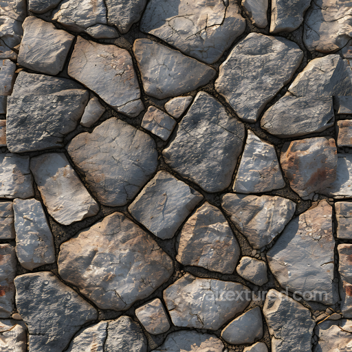 Stone Texture of Weathered Rocky Ground with Earthy Tones and Cracks seamless Stone PBR texture
