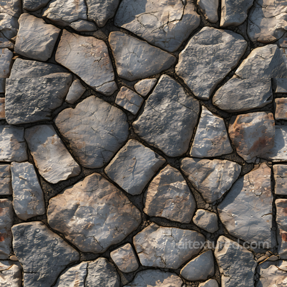 Stone Texture of Weathered Rocky Ground with Earthy Tones and Cracks Stone texture preview