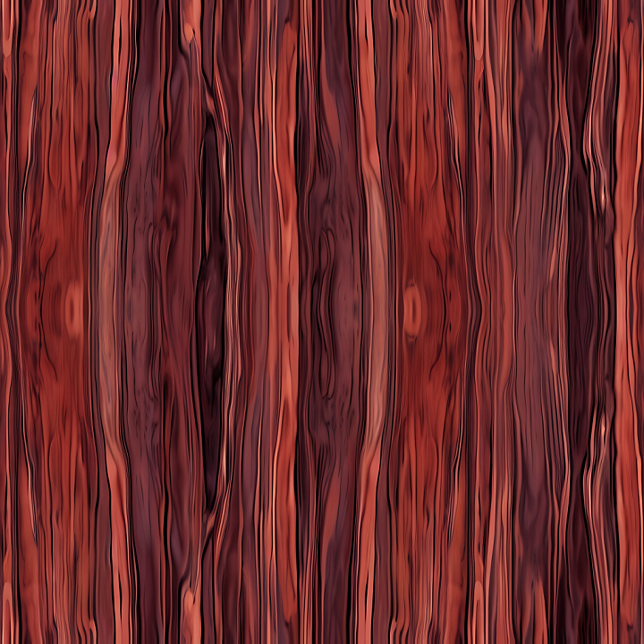 Red Stained Wood Planks with Knots and Grain seamless PBR texture preview
