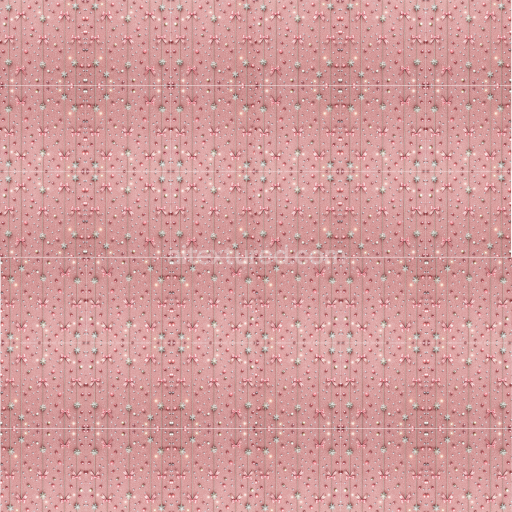 Seamless 3D PBR Texture of Pink Glittery Christmas Paper with Bows and Stars