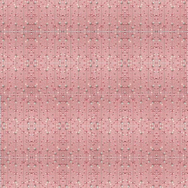 Pink Festive Digital Paper with Holiday Ornaments seamless PBR texture preview