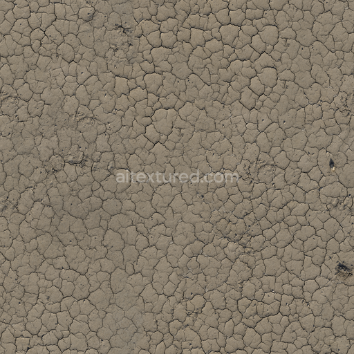 Dry Ground Dry — Dry Sand Mud Cracked Desert Baked — PBR seamless 3D texture