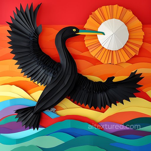 Animal - Seamless 3D PBR Texture of Stylized Black Cormorant Feather Pattern texture preview