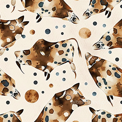 Painted Fabric Texture Featuring Stylized Leopard Print Pattern in Earth Tones seamless Leopard Print PBR texture