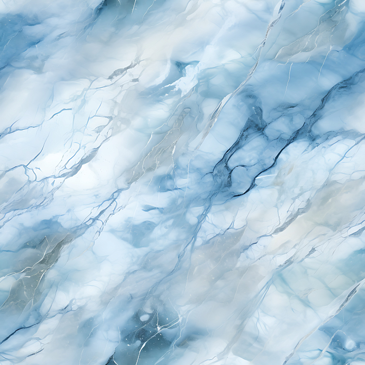 Blue and Gray Polished Marble with Subtle Veins seamless PBR texture preview