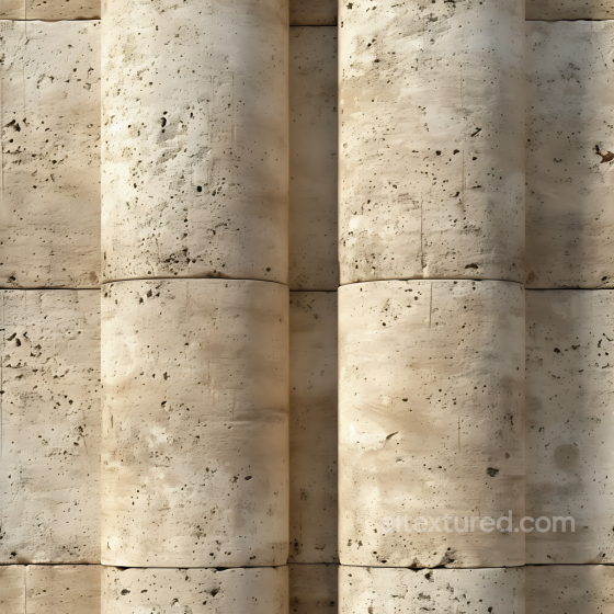 Weathered Limestone Column PBR Texture with Natural Pitting and Soft Beige Tones Stone texture preview