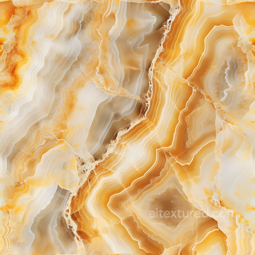 Honey Onyx Marble Texture with Warm Amber Veins seamless Marble PBR texture