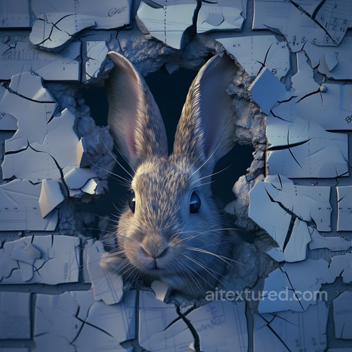 Cracked and Holes PBR Texture of Blue Plaster with Jagged Chipped Edges seamless Cracked & Holes PBR texture