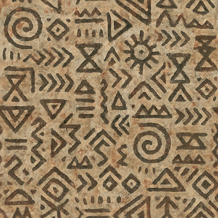 Tribal Ethnic Wallpaper With Distressed Painted Brush Strokes And Matte… seamless PBR texture preview