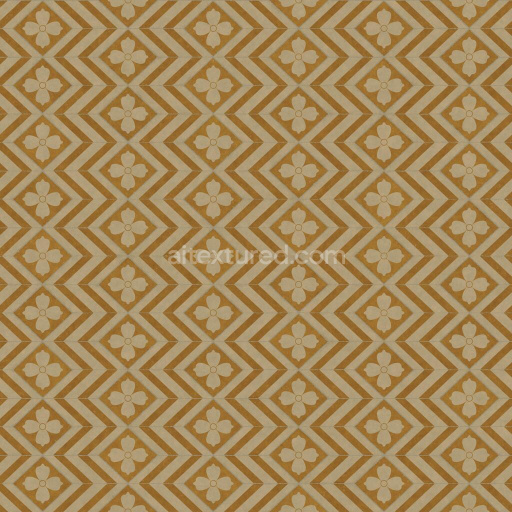 Orange and Yellow Tiles with Flowers and Zigzag Patterns | Free PBR