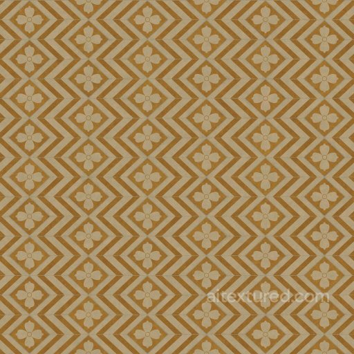 Orange and Yellow Tiles with Flowers and Zigzag Patterns | Free PBR seamless Tile PBR texture