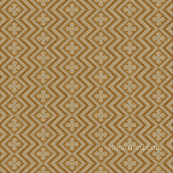 Orange and Yellow Tiles with Flowers and Zigzag Patterns | Free PBR Tile texture preview