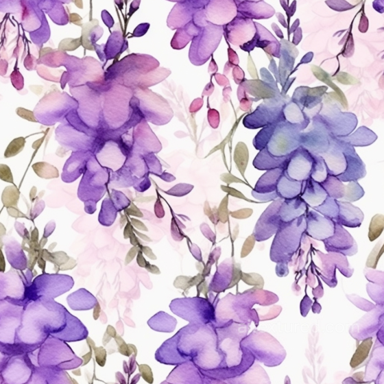 Purple Flower Watercolor Fabric Texture with Soft Floral Pattern Purple Flower texture preview