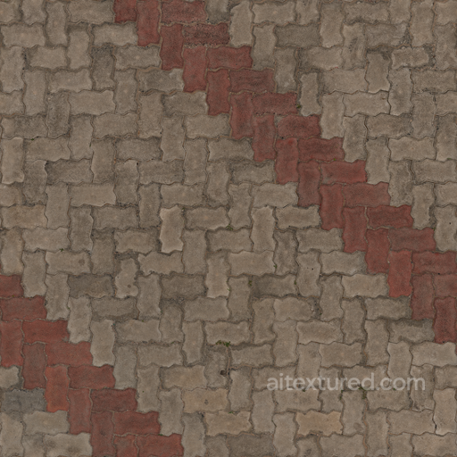Weathered Rough Discolored seamless Park pavement PBR texture
