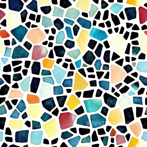 Mosaic PBR Texture of Colorful Terrazzo-Style Irregular Chips seamless Mosaic PBR texture