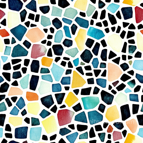 Mosaic PBR Texture of Colorful Terrazzo-Style Irregular Chips Mosaic texture preview