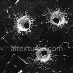 seamless Seamless 3D PBR Texture of Black Shattered Glass with Bullet Hole Cracks texture 8k free download PBR