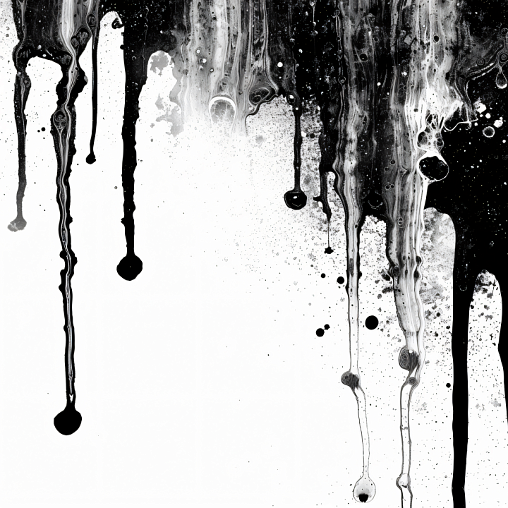Alcohol Ink Featuring Black and White Drip Flow seamless PBR texture preview