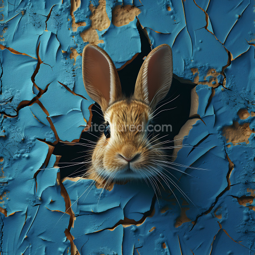 Seamless 3D Cracked Blue Painted Surface with Jagged Holes PBR Texture