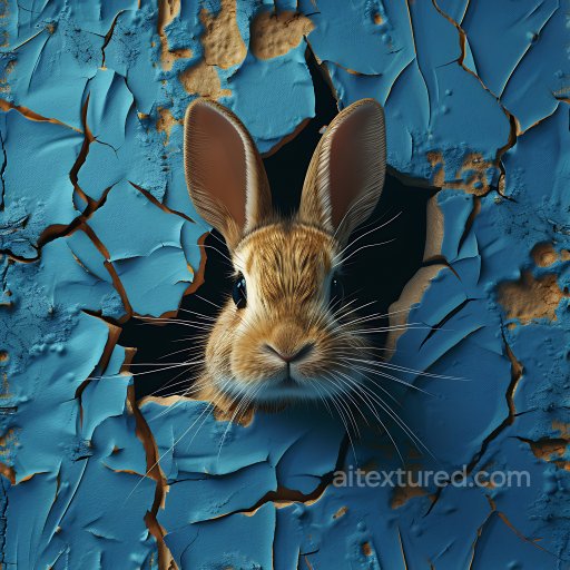 Cracked Blue Painted Surface with Jagged Holes PBR Texture seamless Cracked & Holes PBR texture