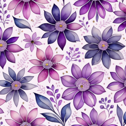 Preview — Seamless 3D PBR Texture of Purple Flower Pattern in Soft Fabric Style
