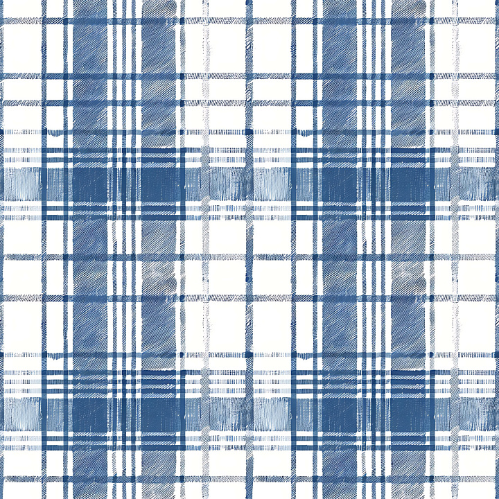 Blue and White Plaid Fabric Pattern seamless PBR texture preview